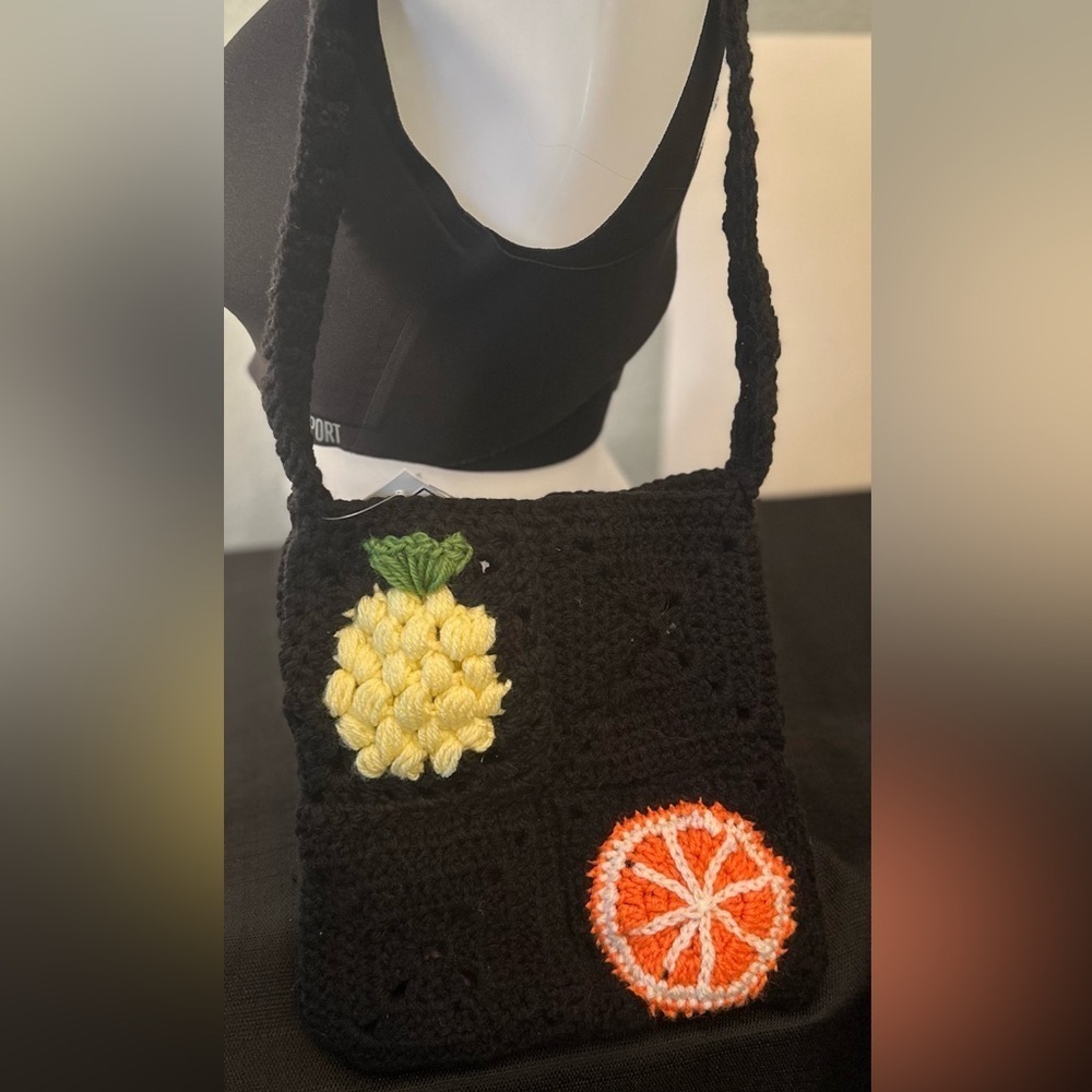 Handmade crochet fruity shoulder bag